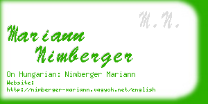 mariann nimberger business card